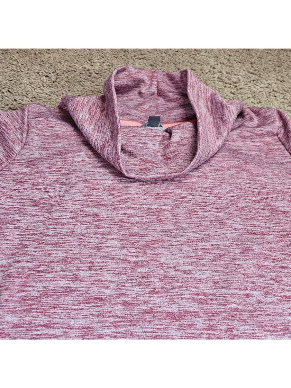 Eddie Bauer Cowl Neck Pullover Womens L Red High Low Hem Sweatshirt Athleisure - Picture 9 of 9